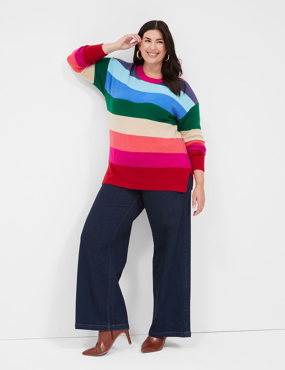 Classic Long Sleeve Mock Neck Strip Product Image 3
