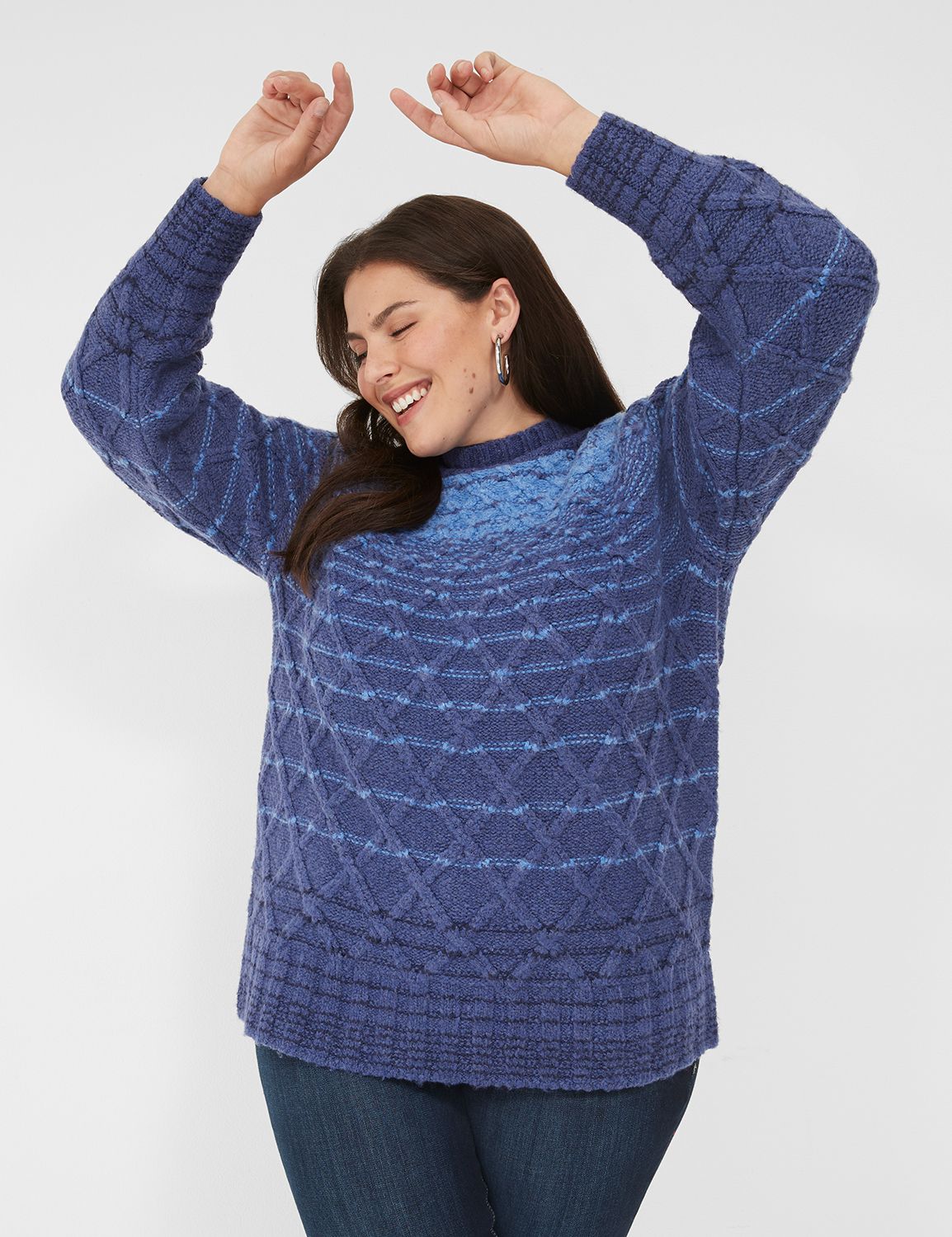 Classic Long Sleeve Mock Neck Cable Product Image 1