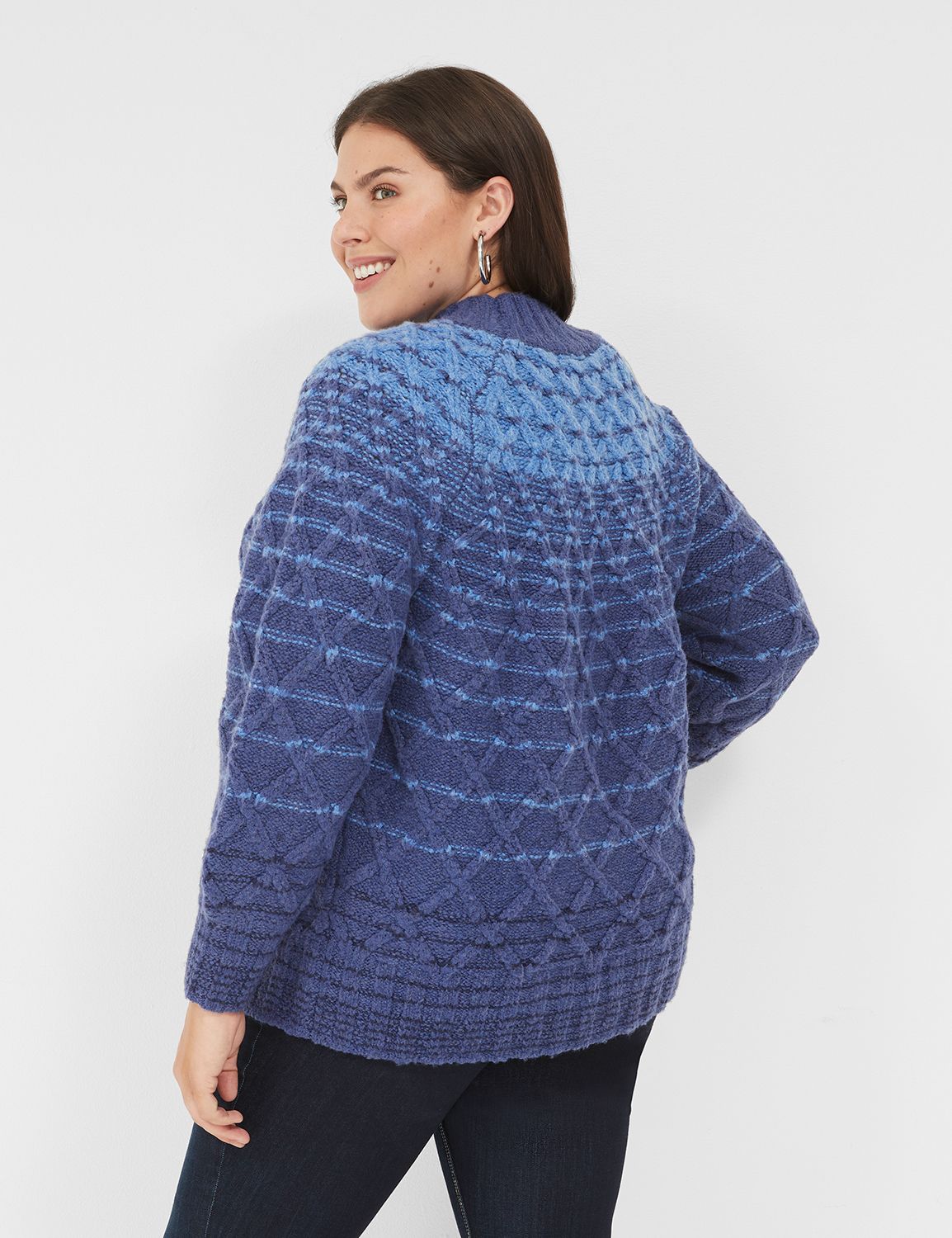 Classic Long Sleeve Mock Neck Cable Product Image 2
