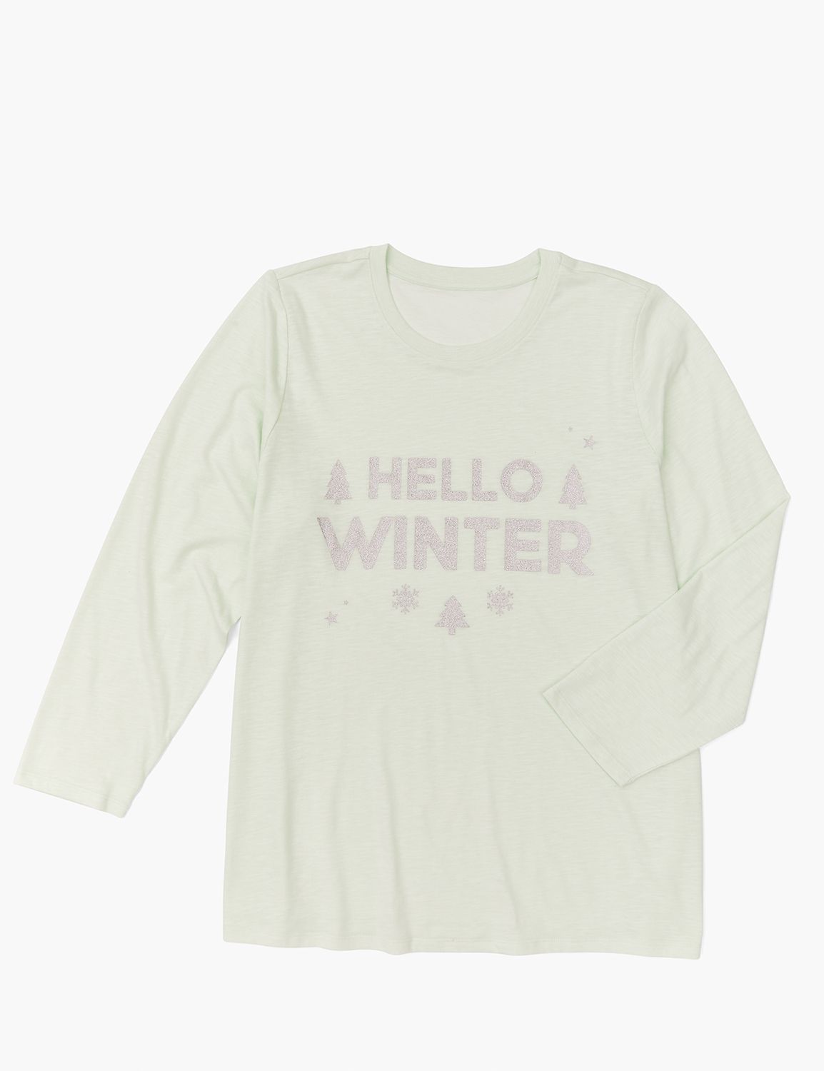 Long-Sleeve Hello Winter Graphic Tee | LaneBryant