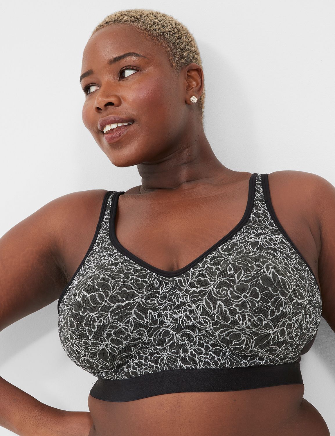 Unlined No-Wire Bra with Lace | LaneBryant