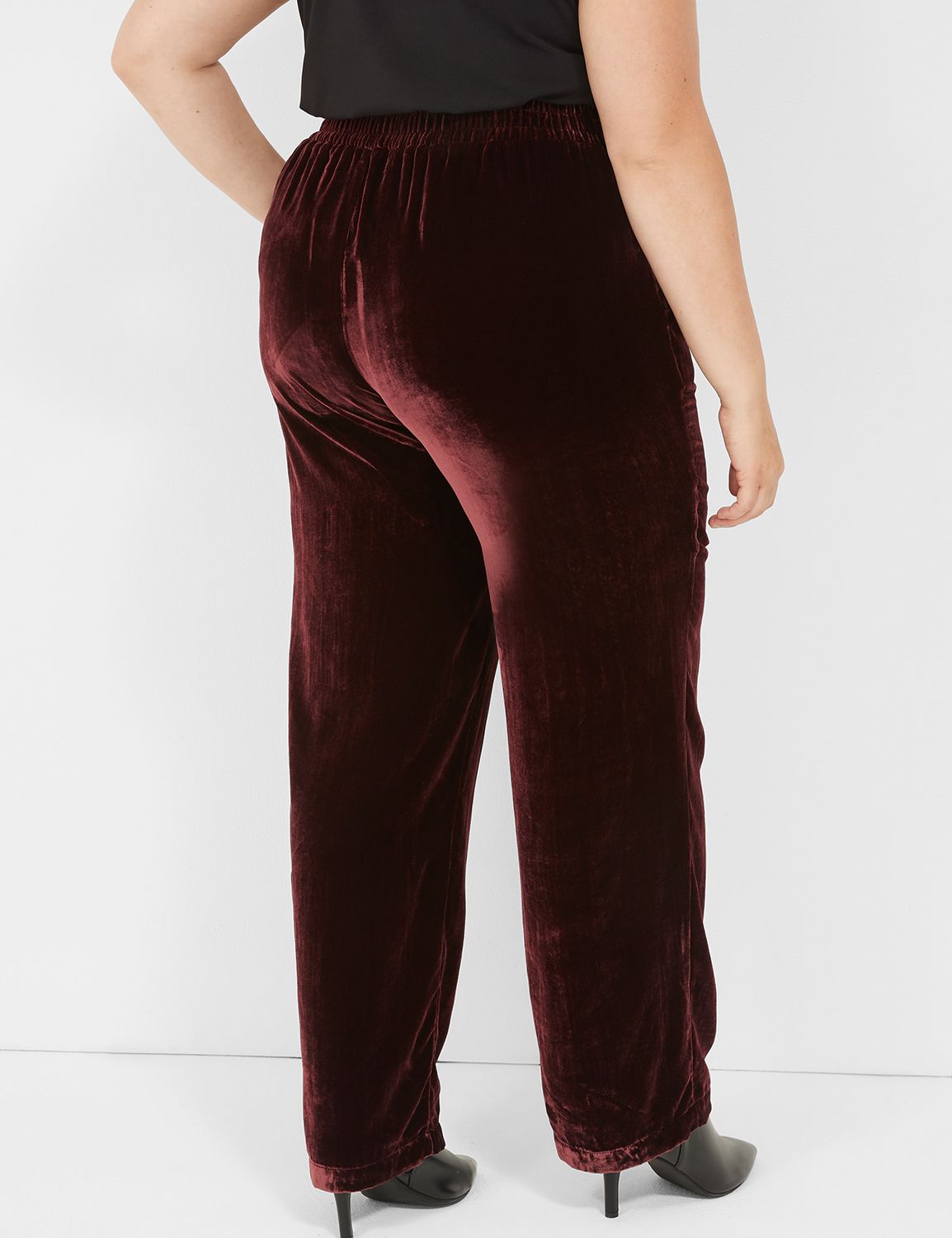 Velvet Pants for Women Plus Size High Waist Wide Leg Velour