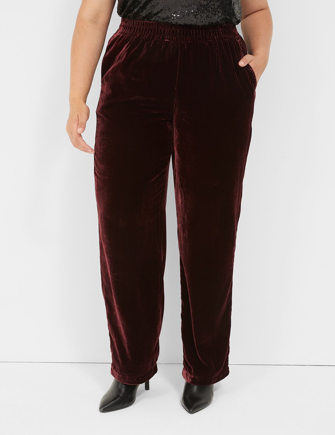 Velvet Pull On Pants