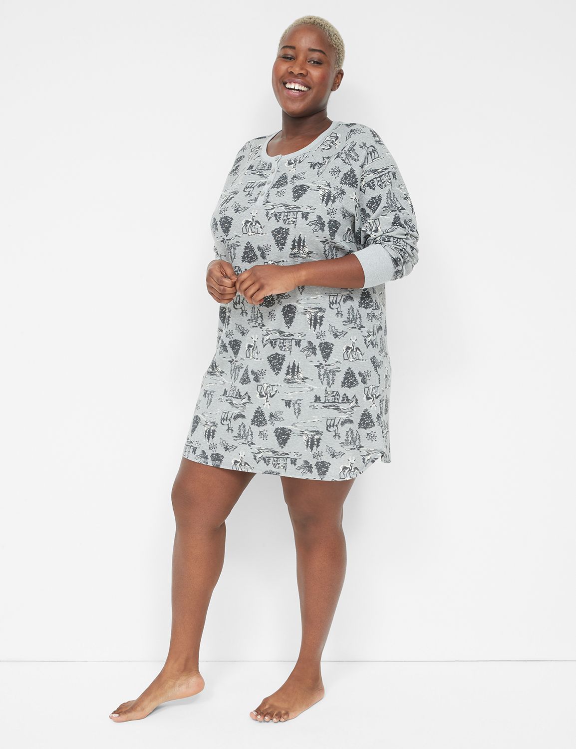 Thermal nightgown 2025 plus size