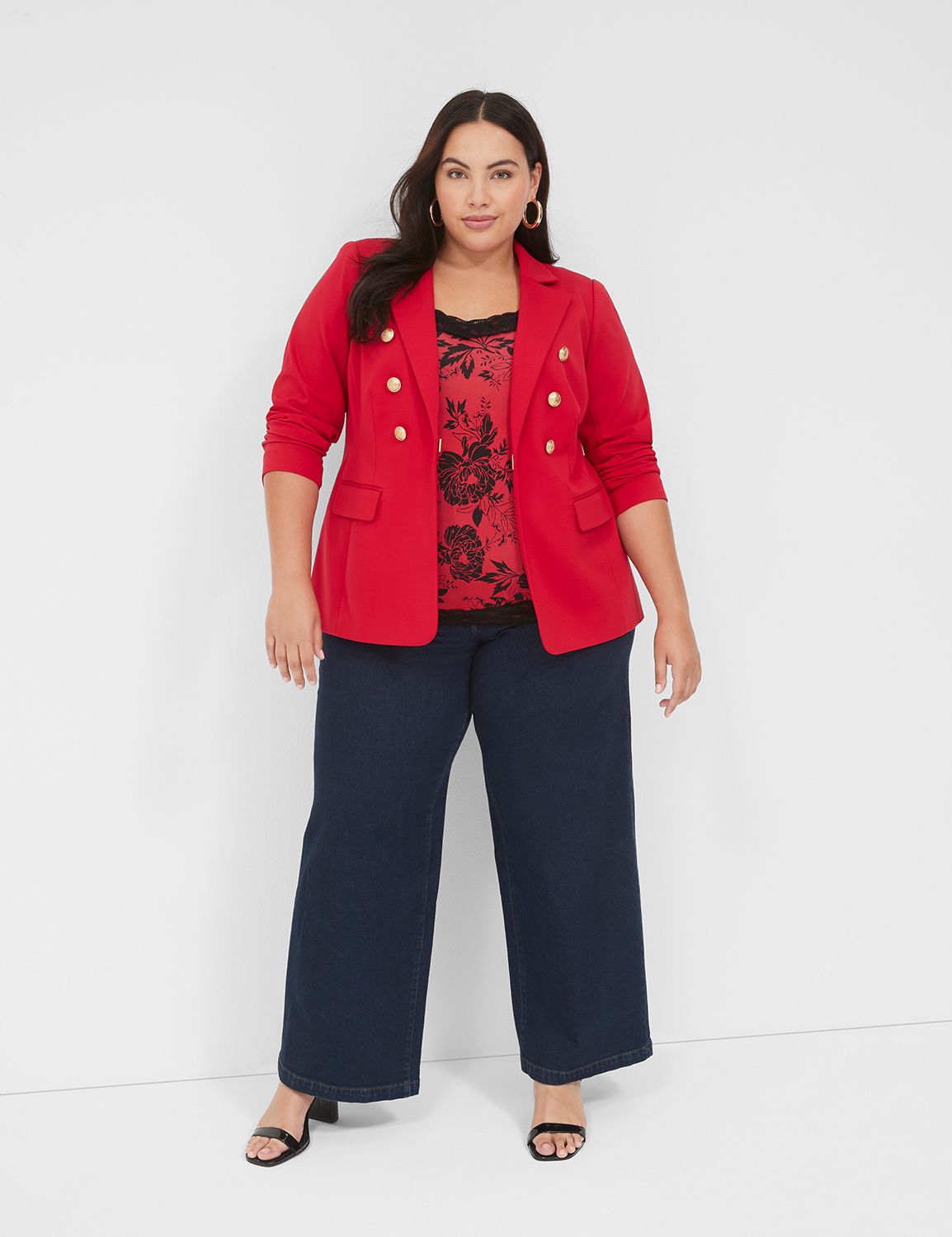 Plus Size Women's Liz&Me® Ponte Knit Blazer by Liz&Me in Classic Red (Size  6X)