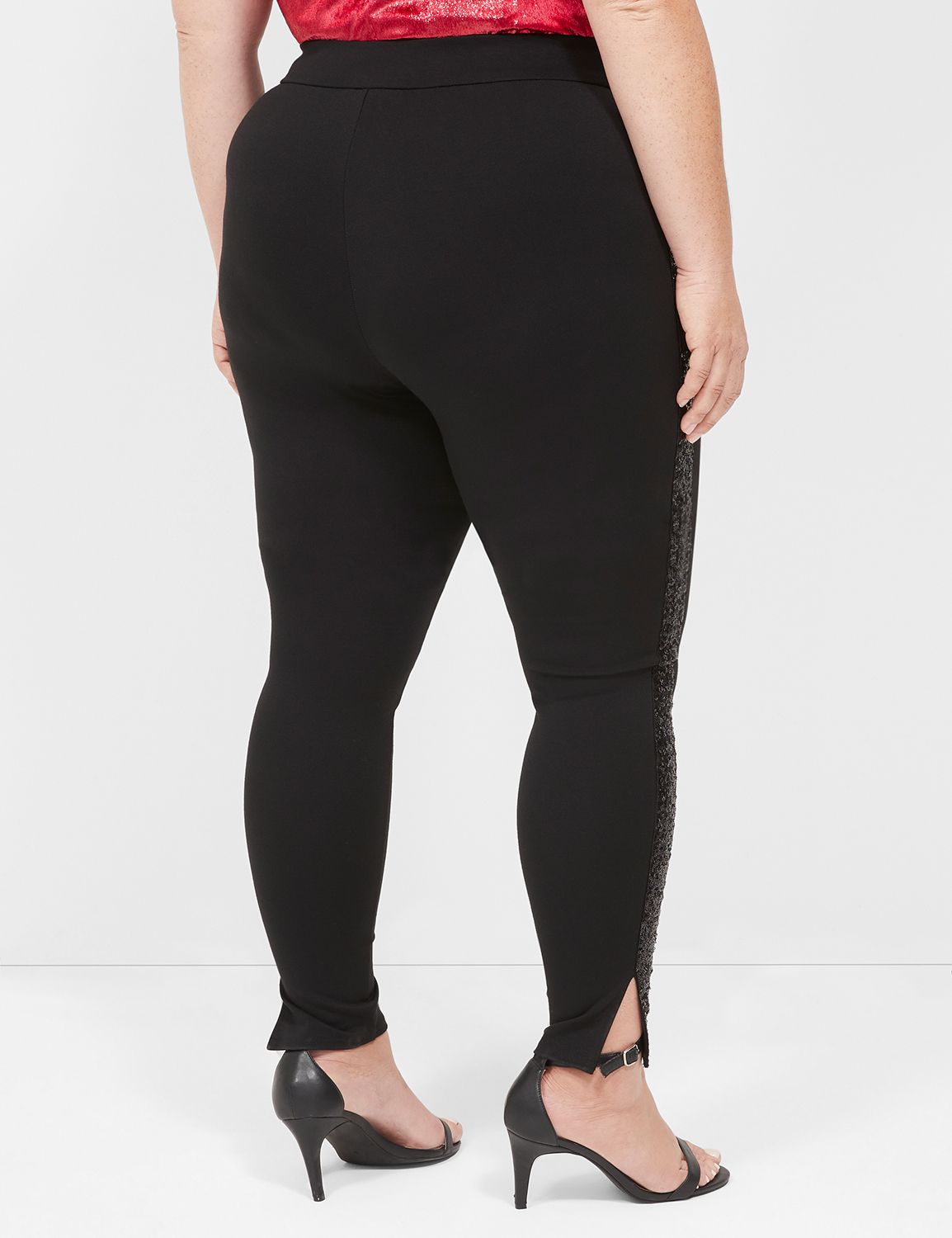 Ponte Sequin-Trim Leggings