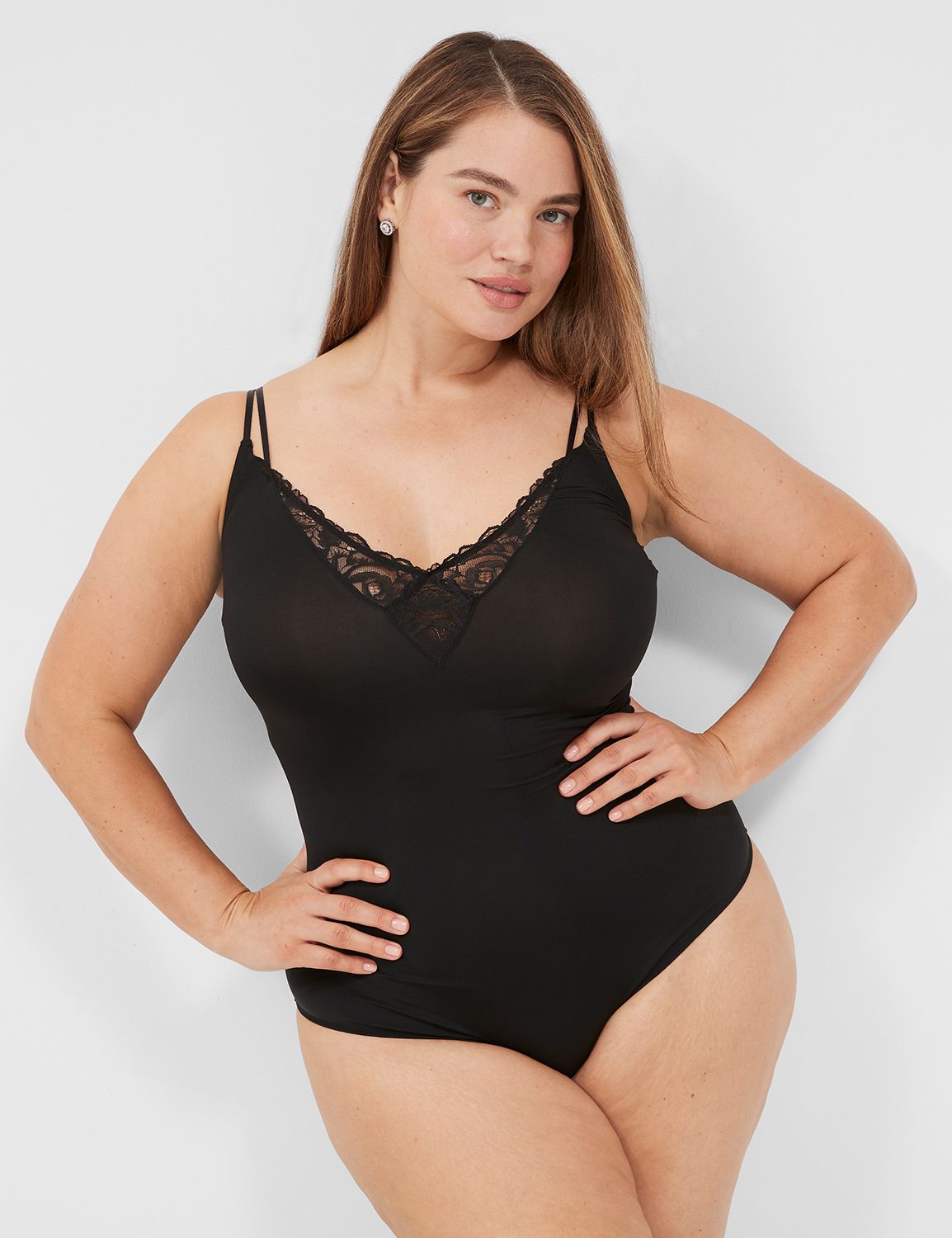 Material Girl Ribbed Ruched Keyhole Black Bodysuit