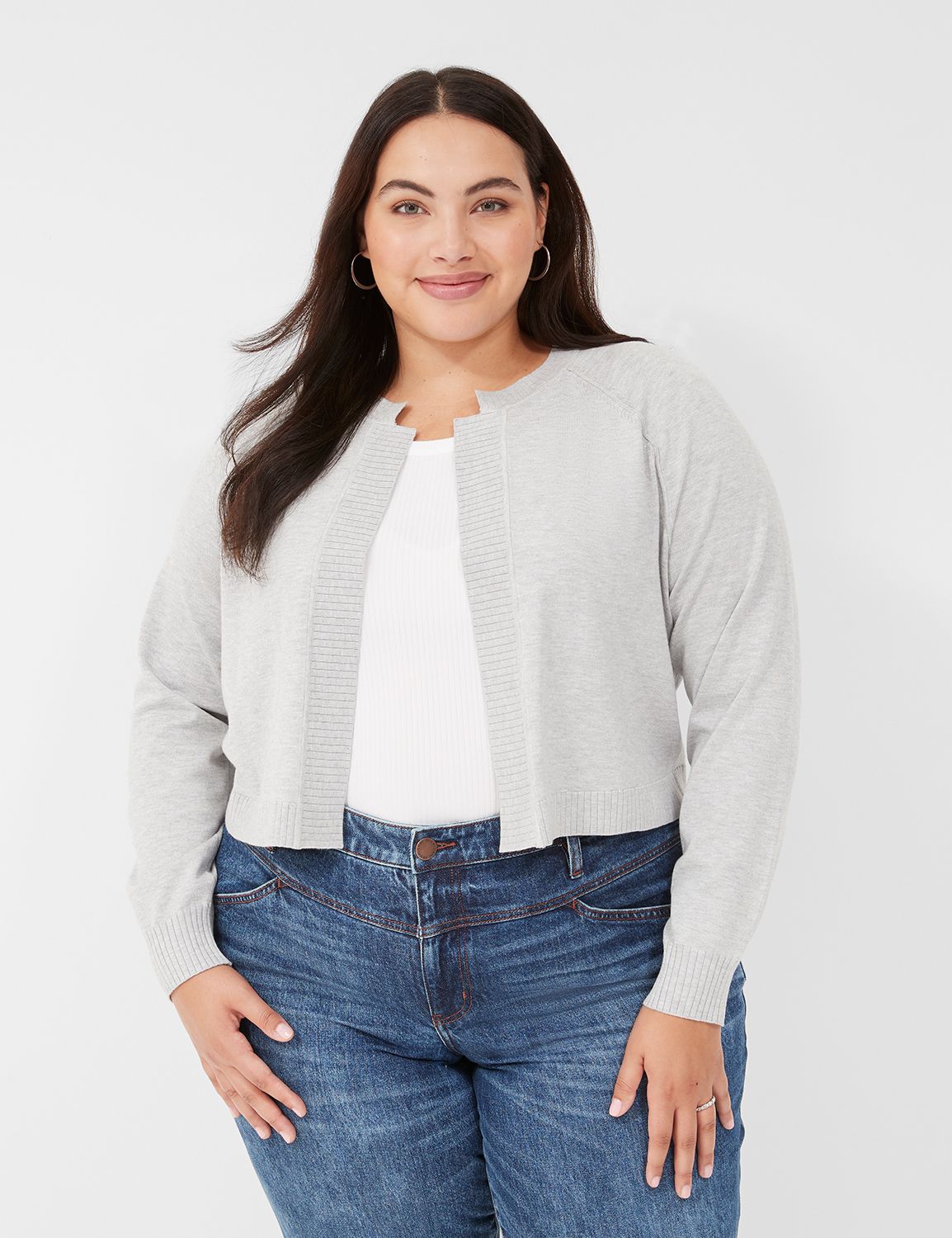 Classic Long Sleeve Open Front Shru | LaneBryant