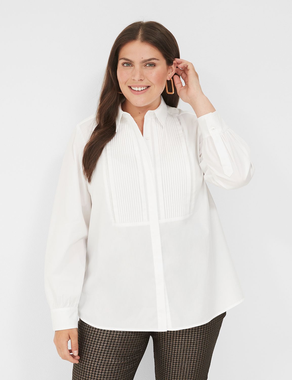 Cream Pintuck Bib Top main image 0