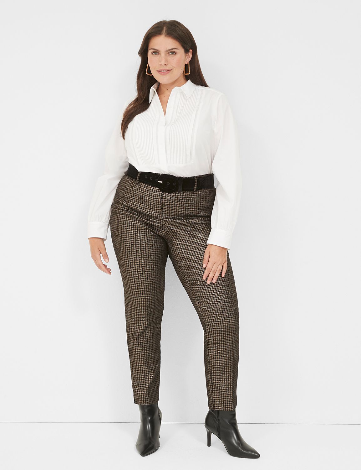 Long Sleeve Pintuck Bib Front Butto