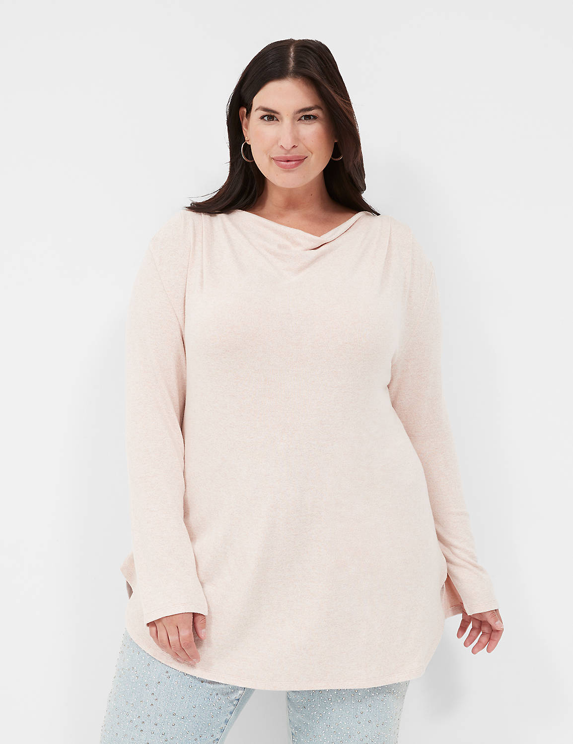 Relaxed Long Sleeve Cowl Neck Drop | LaneBryant