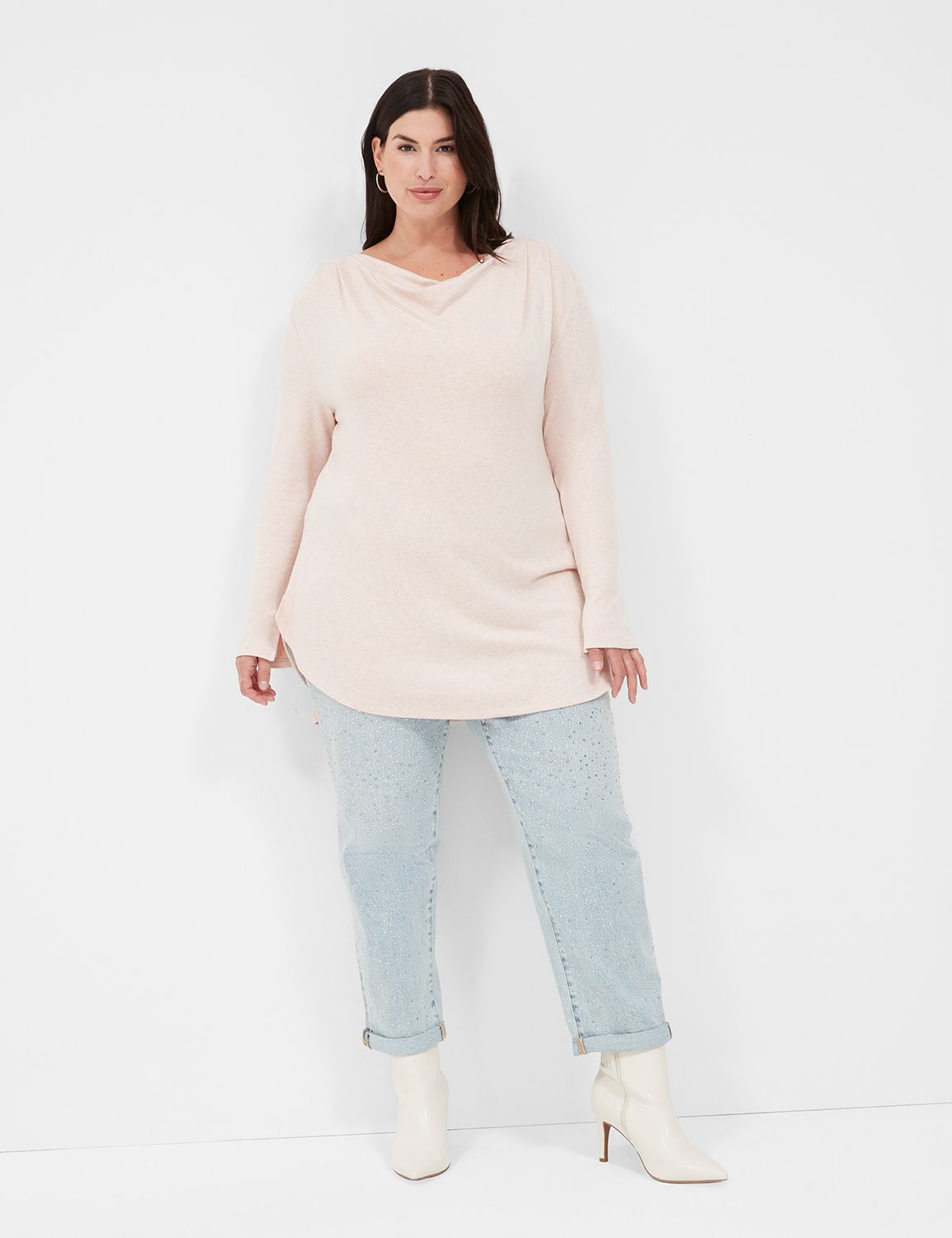 Relaxed Long Sleeve Cowl Neck Drop | LaneBryant