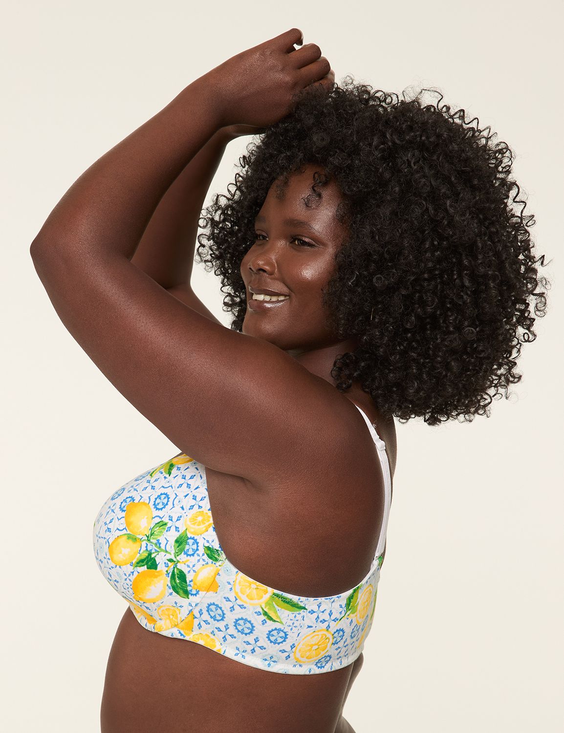 Cotton Front Close Plunge Printed U Product Image 3