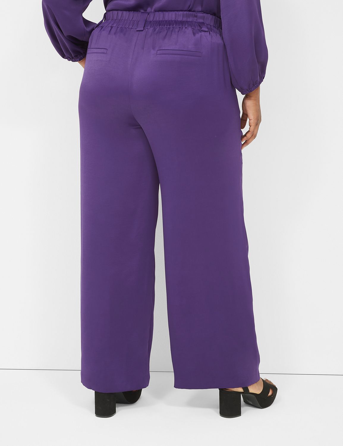 THE PINTUCK SATIN PULLON WIDELEG 11 | LaneBryant