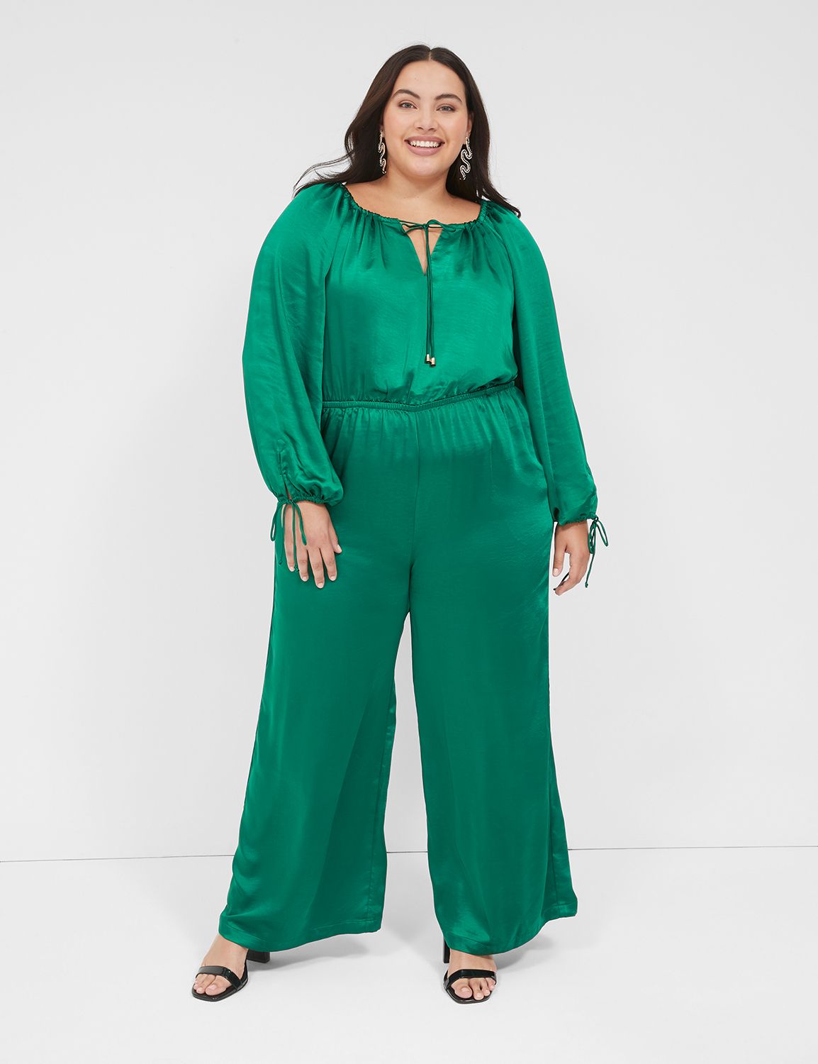 Wide Leg Drawstring Jumpsuit LaneBryant