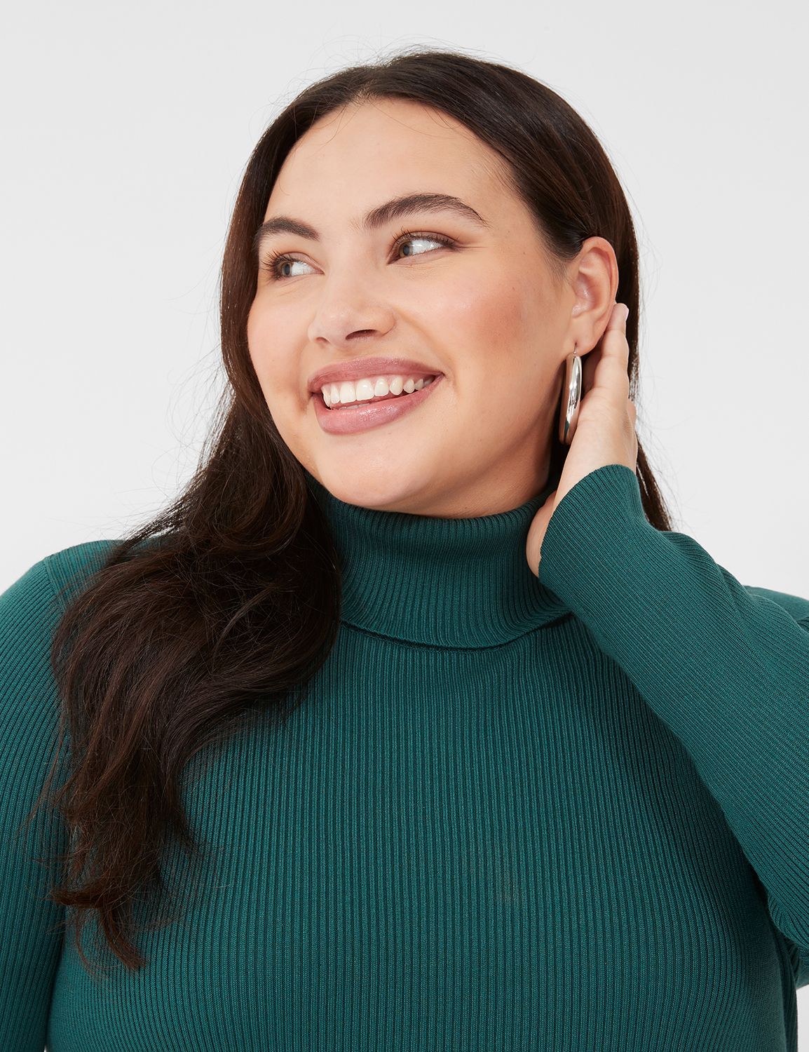 Long Sleeve Turtleneck Ribbed Bodyc LaneBryant