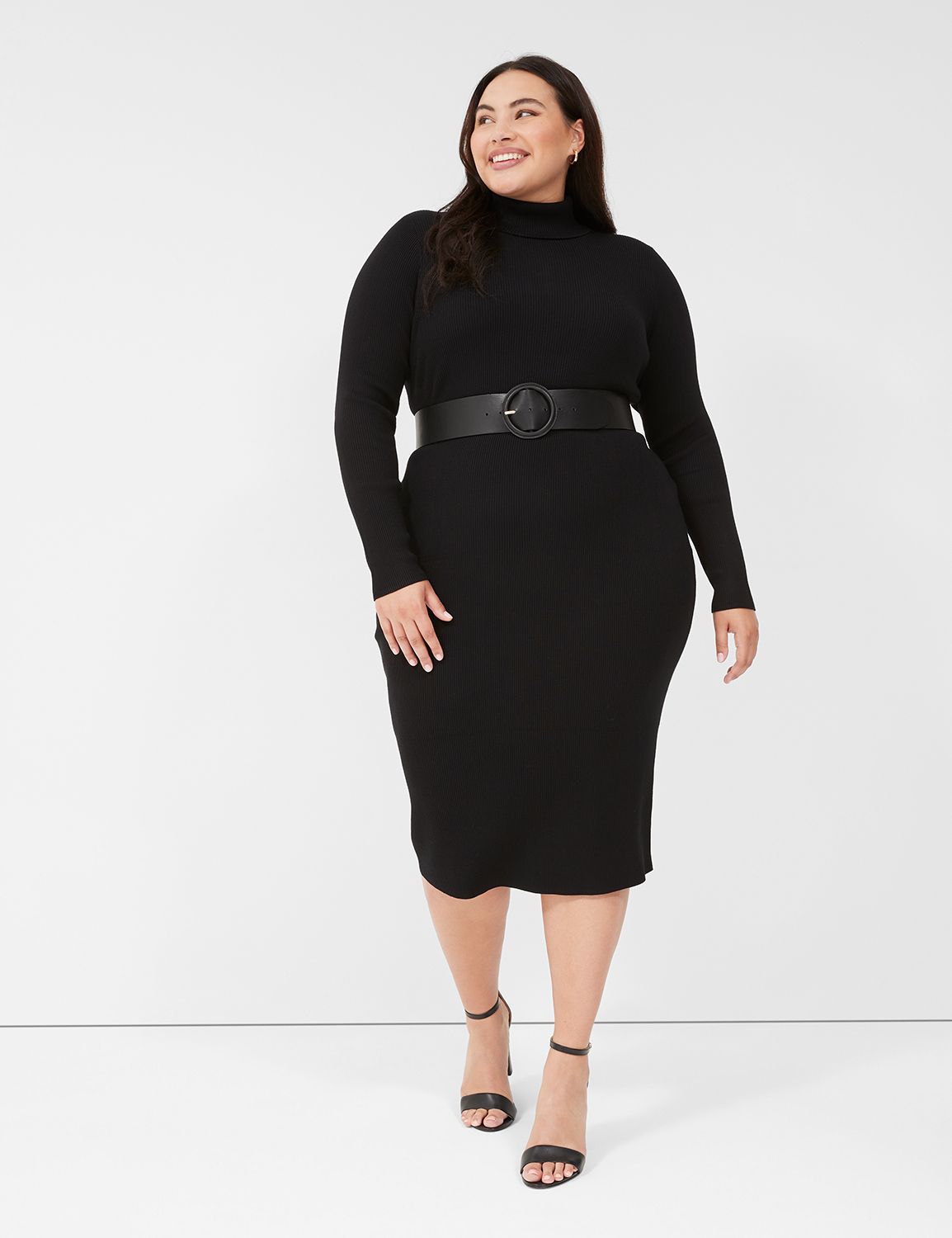 Long Sleeve Turtleneck Ribbed Bodyc LaneBryant