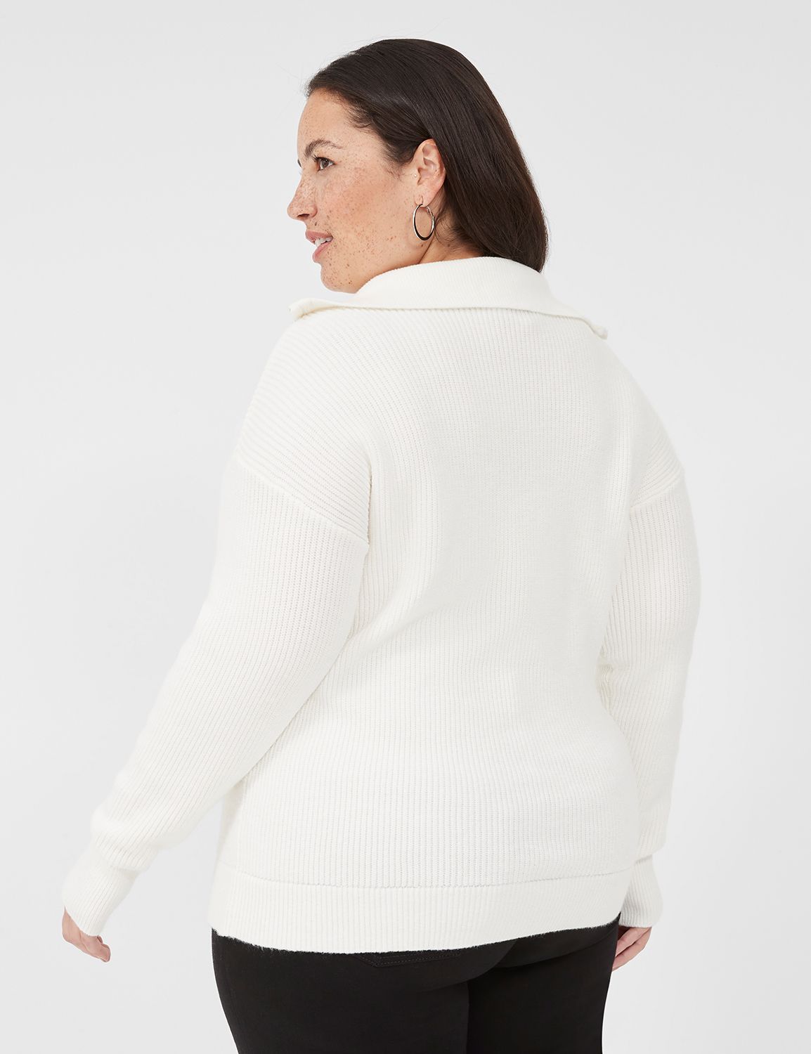 Half-Zip Mock-Neck Sweater