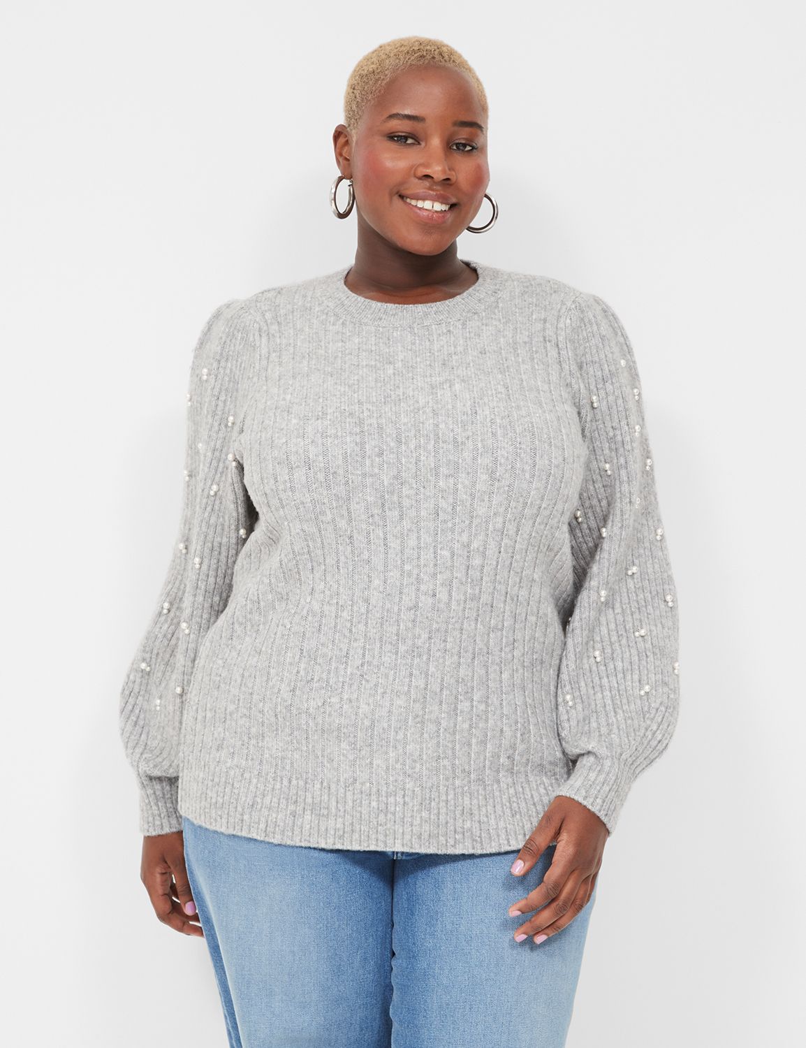 Embellished Sleeve Sweater LaneBryant