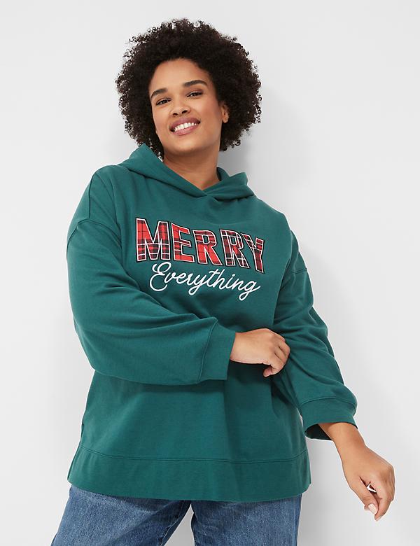 Relaxed Merry Everything Graphic Hoodie Sweatshirt