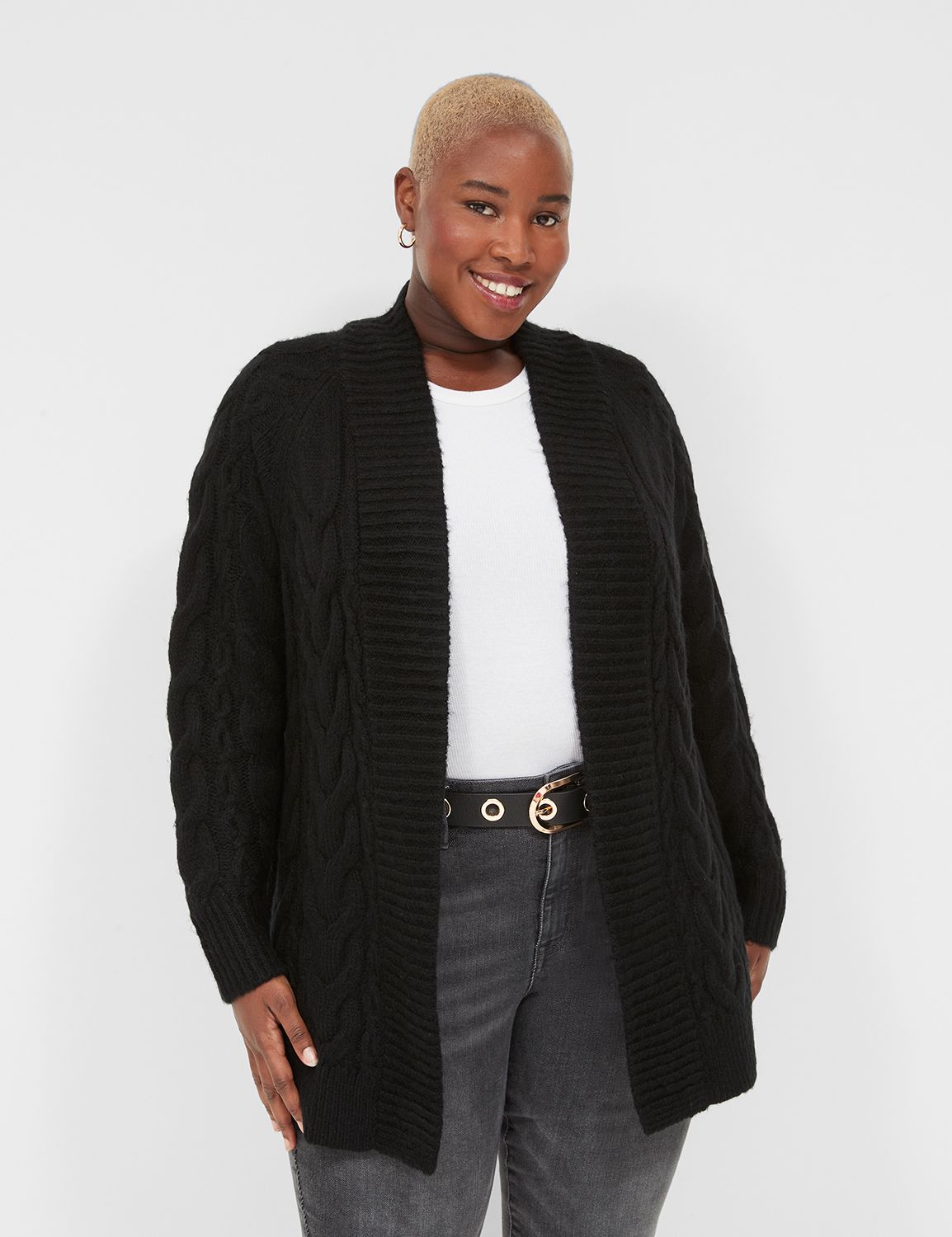 Lane bryant shop black cardigan