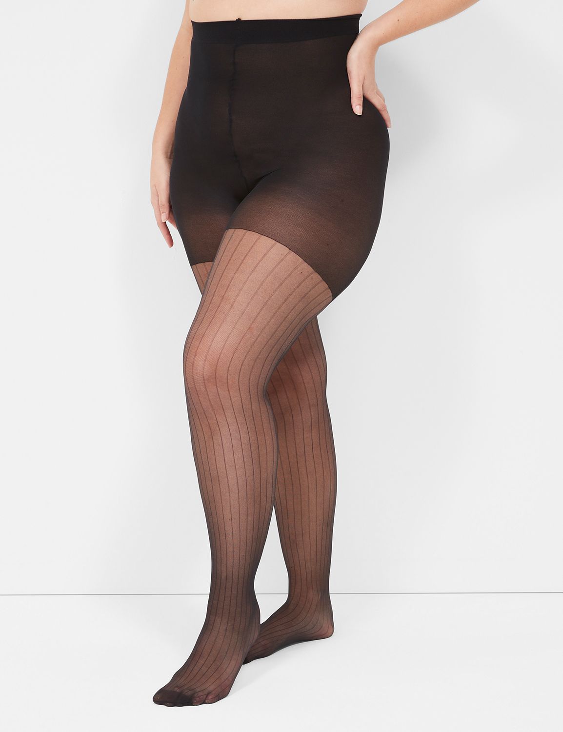 Women's Vertical Black Stripe Stockings