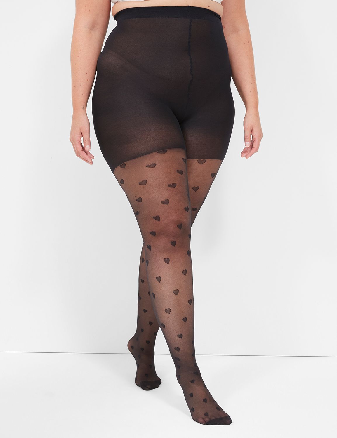 Heart print shop tights