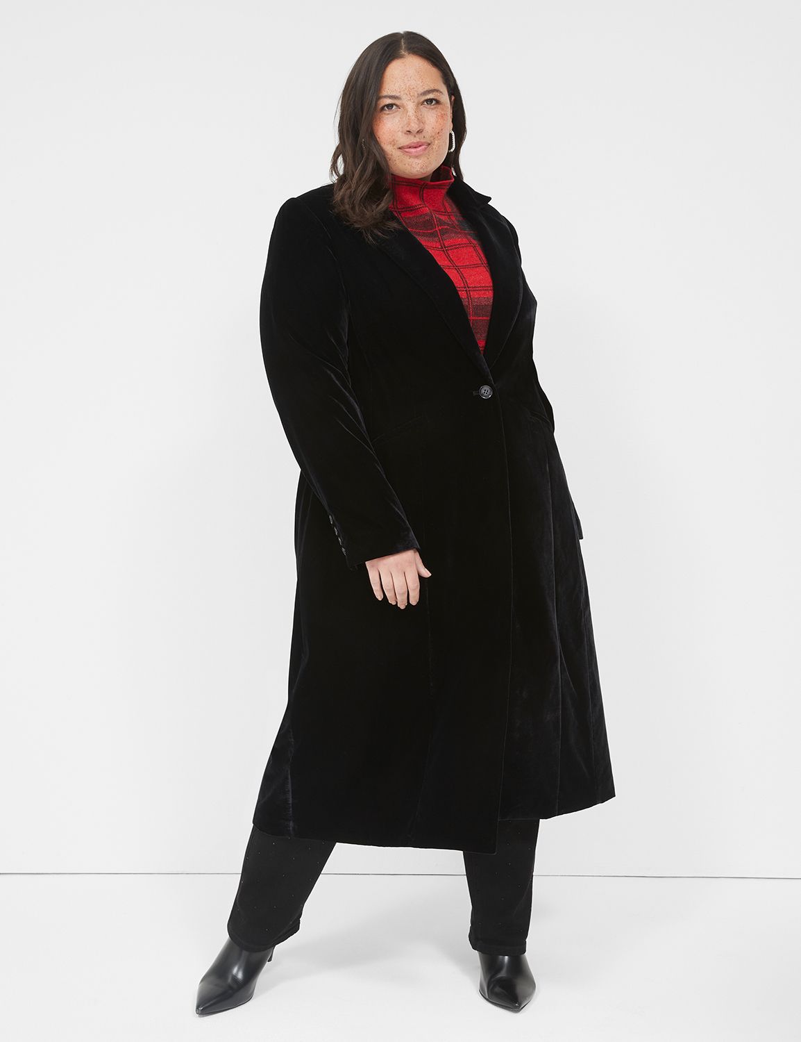 Plus size store velvet coat