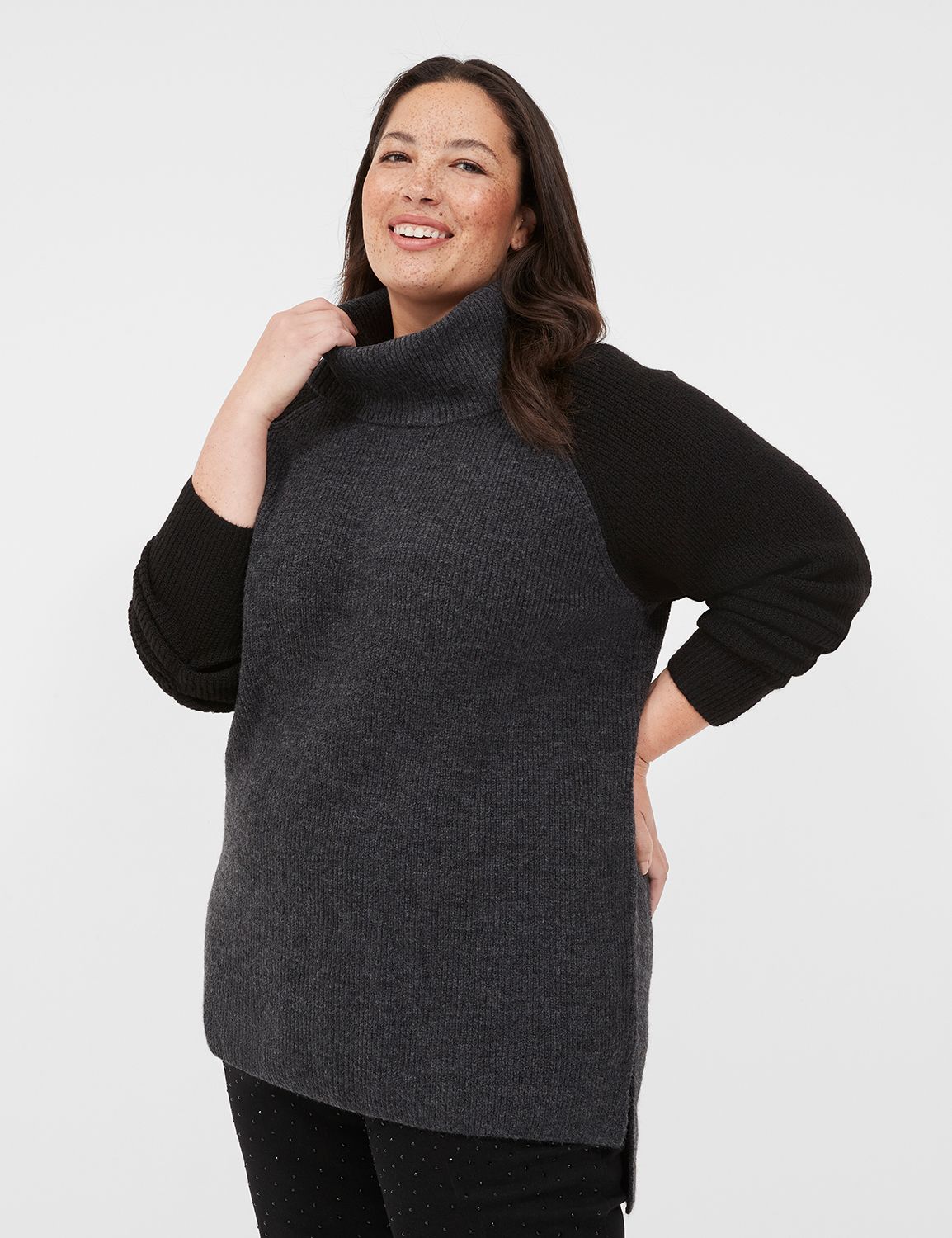 Classic Long Sleeve Colorblock Turt | LaneBryant