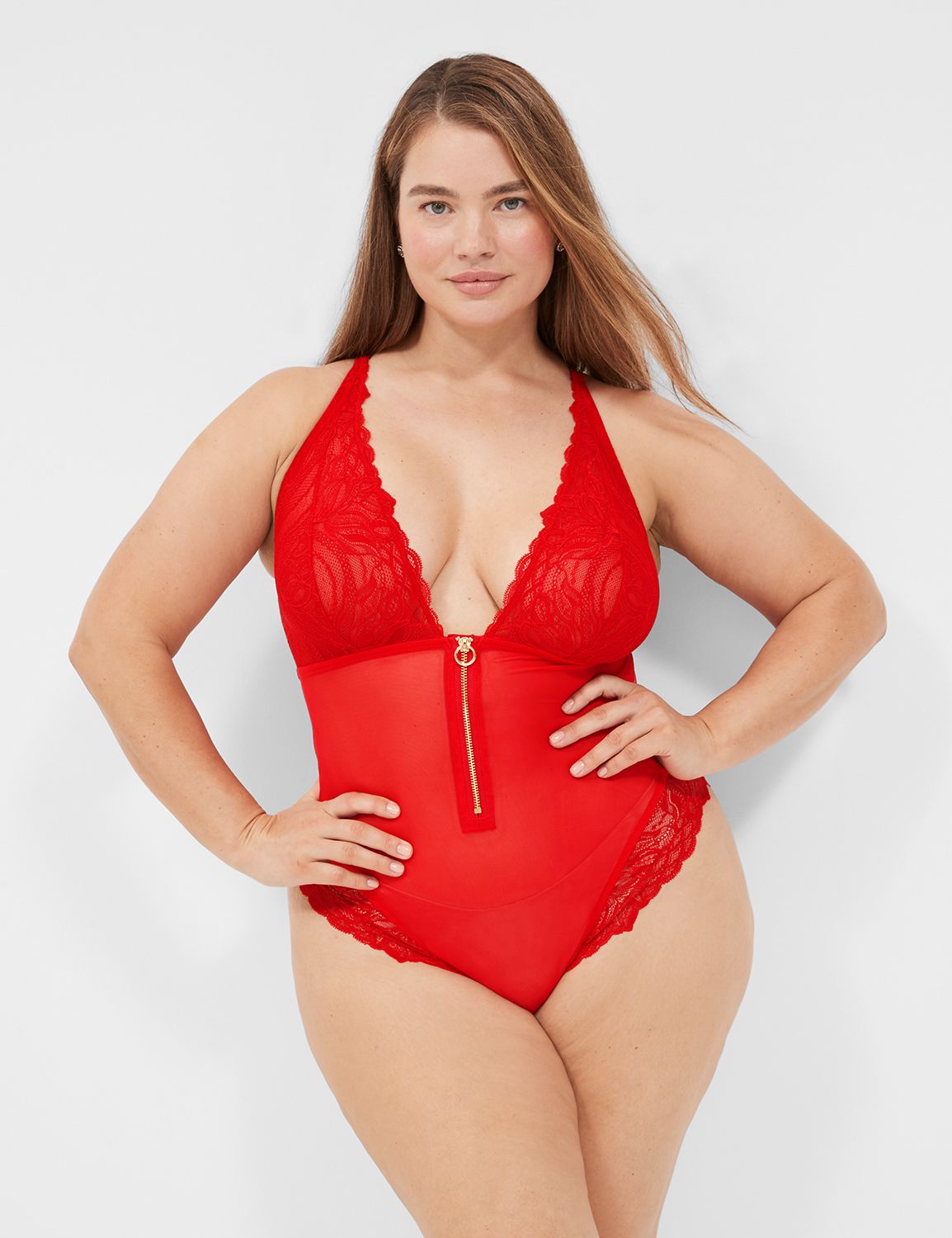 Women Sexy Red Lace zipper Lingerie - The Little Connection