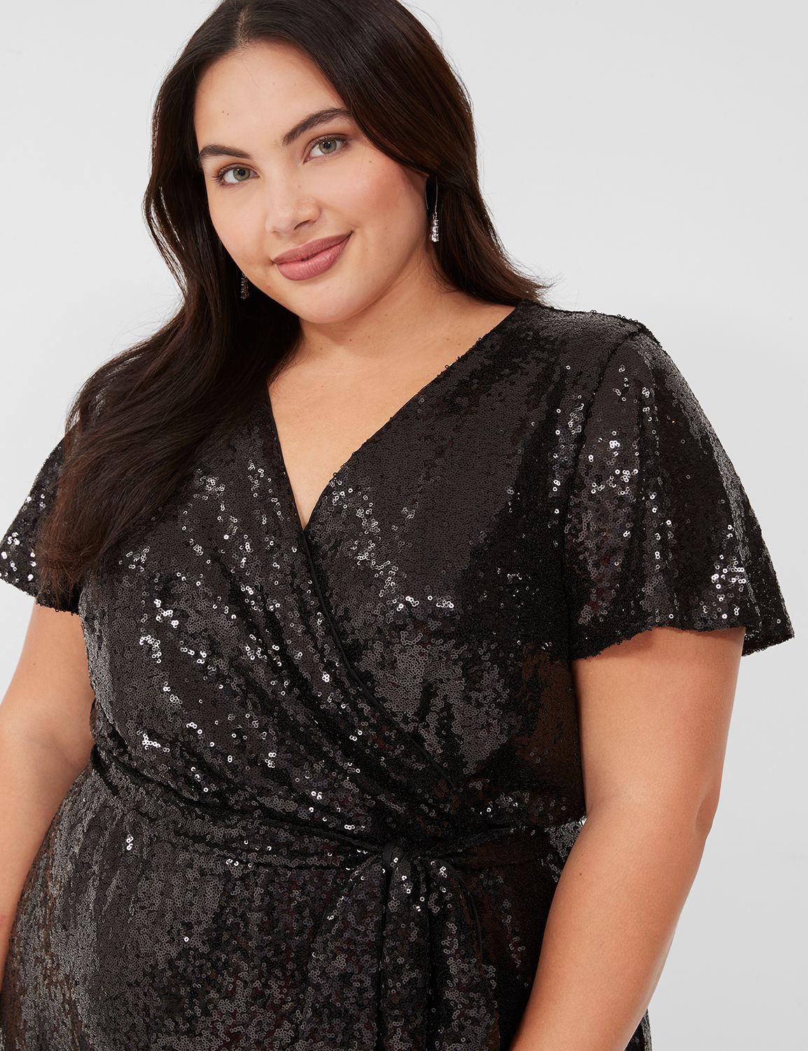 Flutter Sleeve Surplice Wide Leg Se LaneBryant