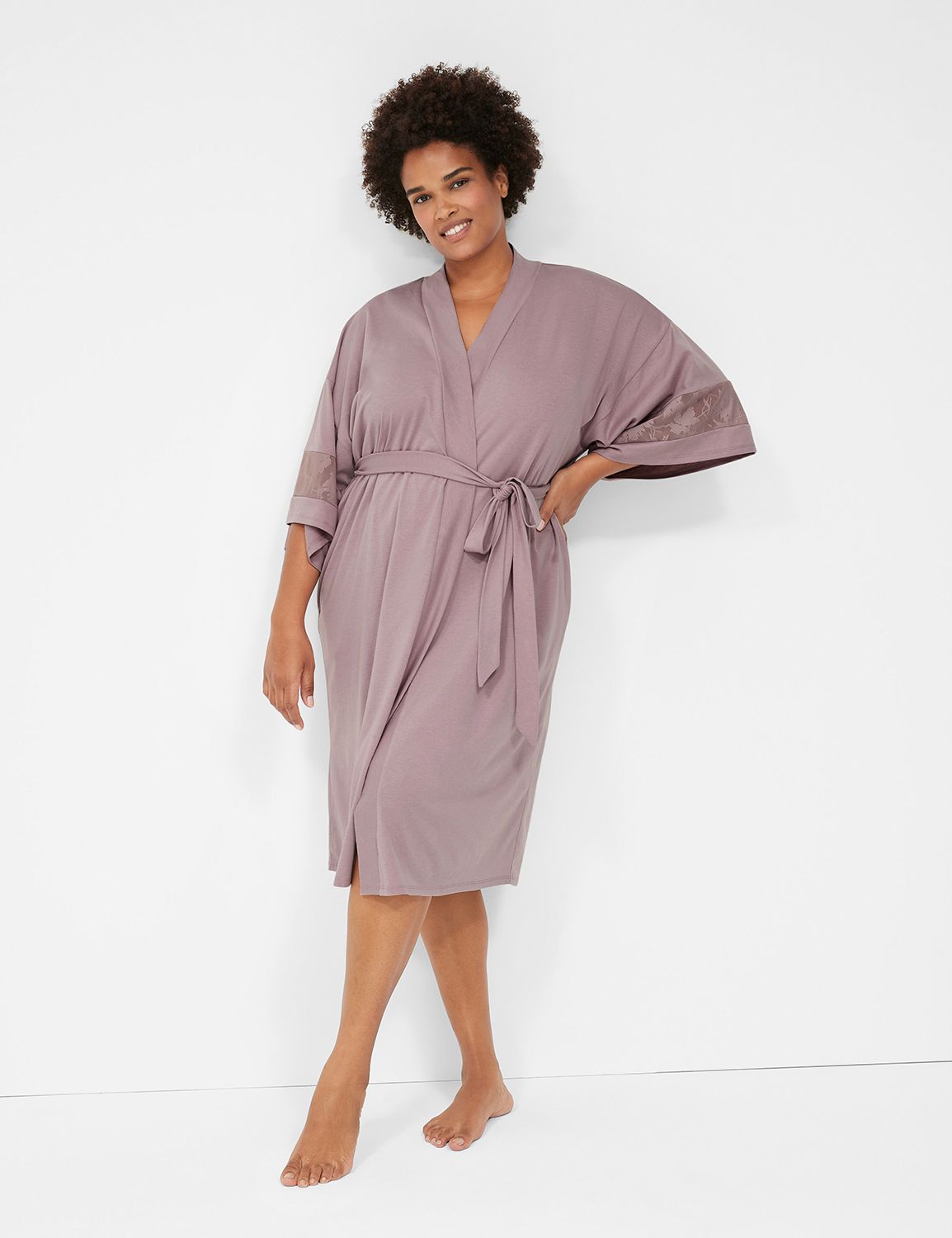 Cotton lace dressing sales gown