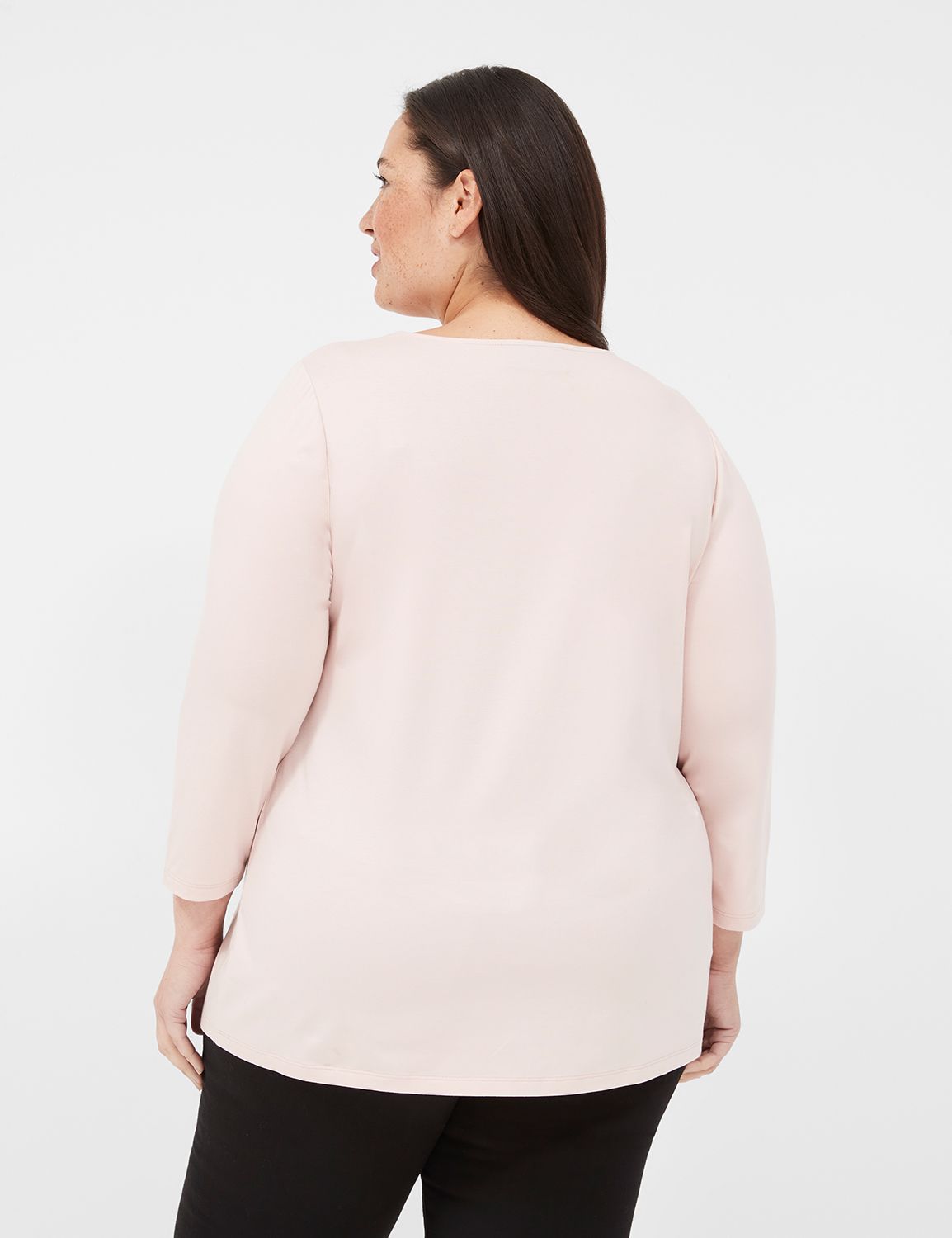 Crushed 3/4 Sleeve Sunset V-Neck main image 1