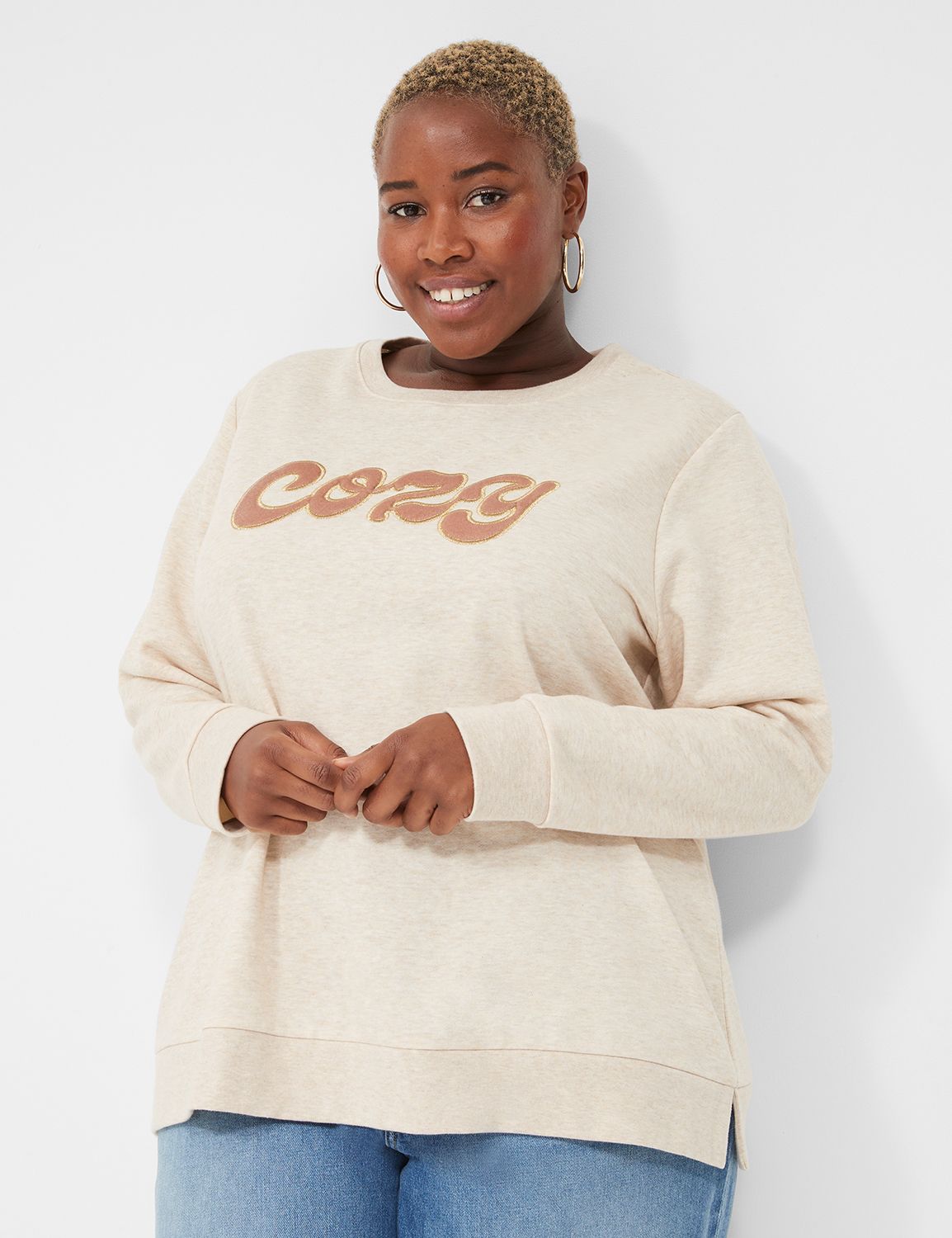 Cozy graphic outlet sweatshirt