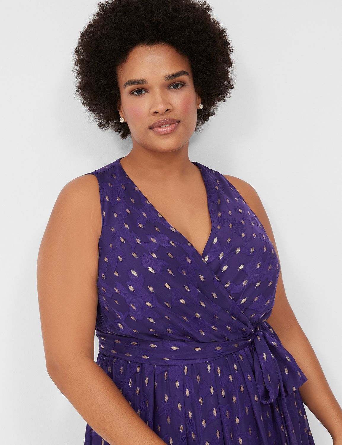 Sleeveless Surplice Belted Maxi 113 | LaneBryant