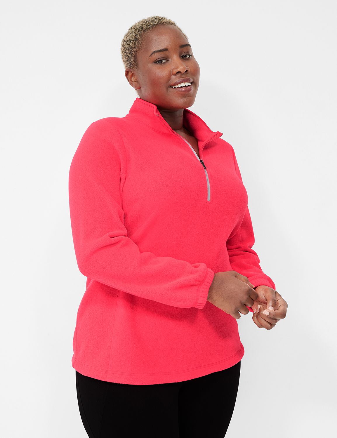 Quarter zip pullover discount women's plus size