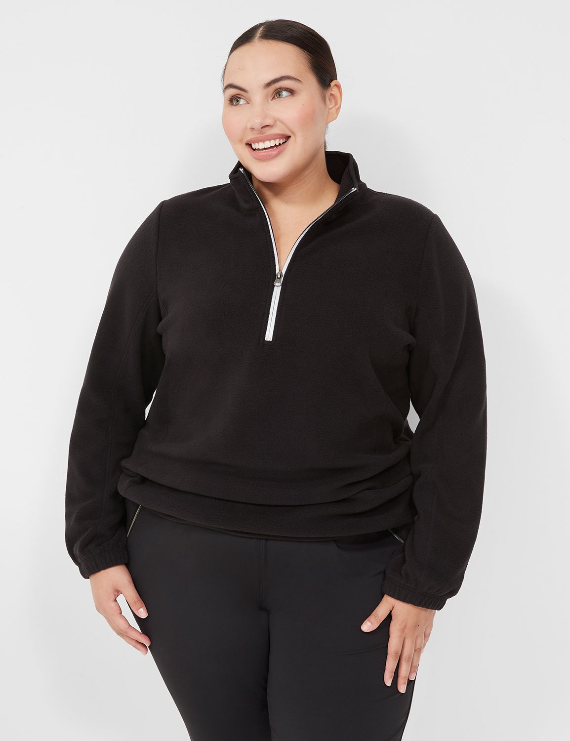 Women's plus size half zip fleece hot sale