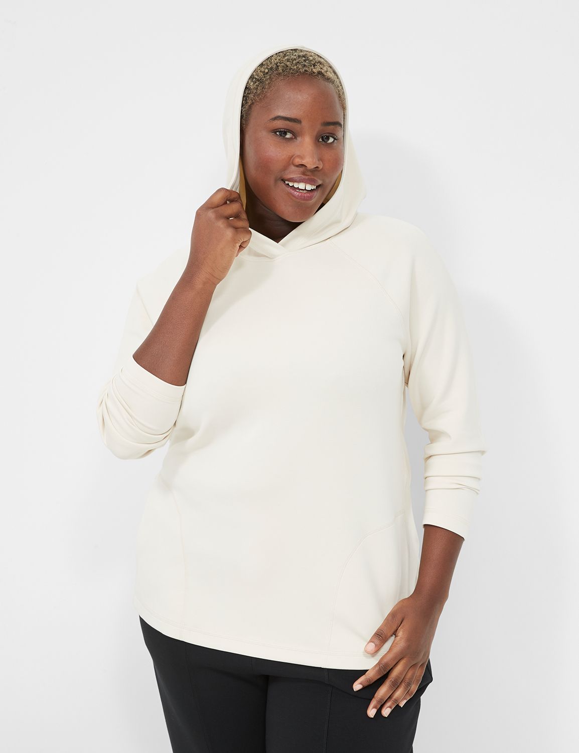 Womens Hoodies & Sweatshirts Large Size Black Solid Spring