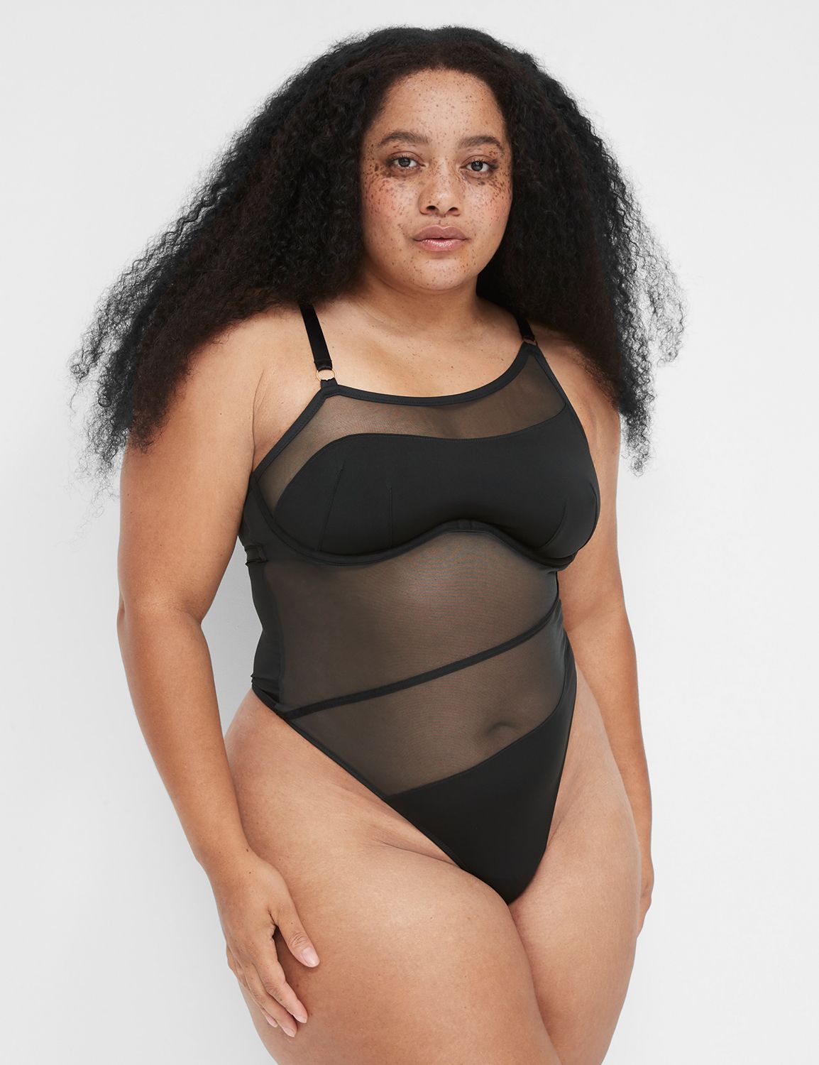 Plus Size Charlene Strappy Lace Bodysuit