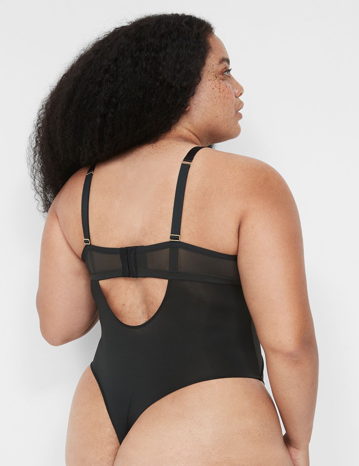 Mesh Cut Out Underwire Bodysuit