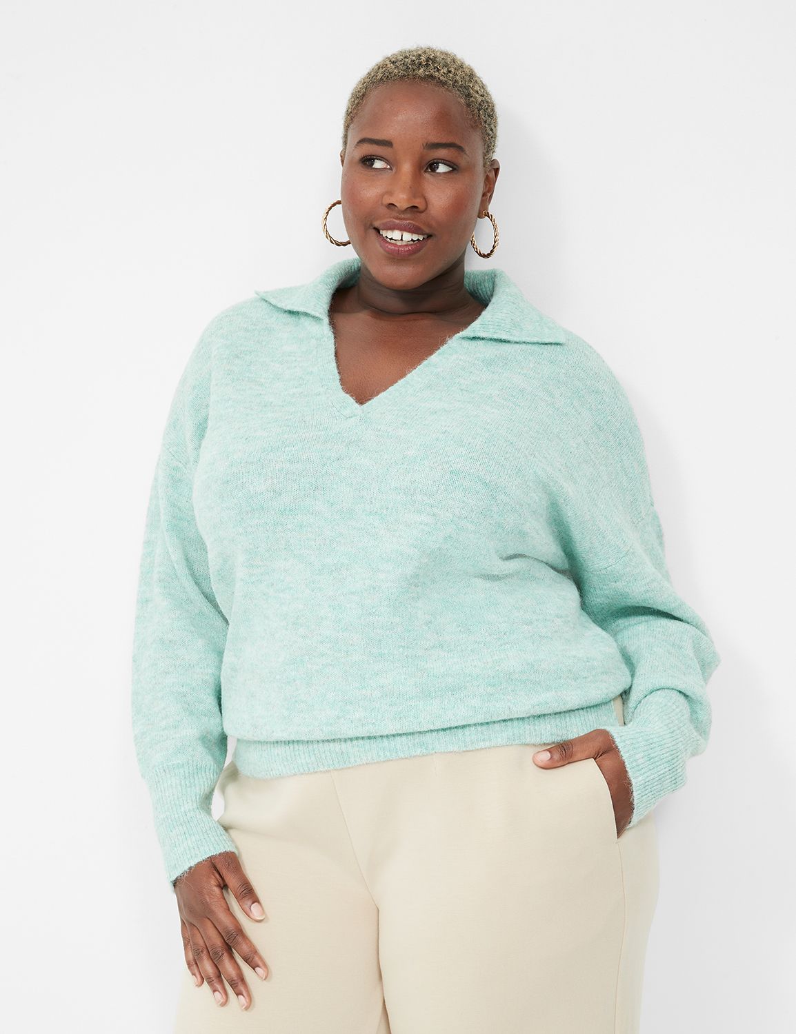 Plus size hot sale green sweater