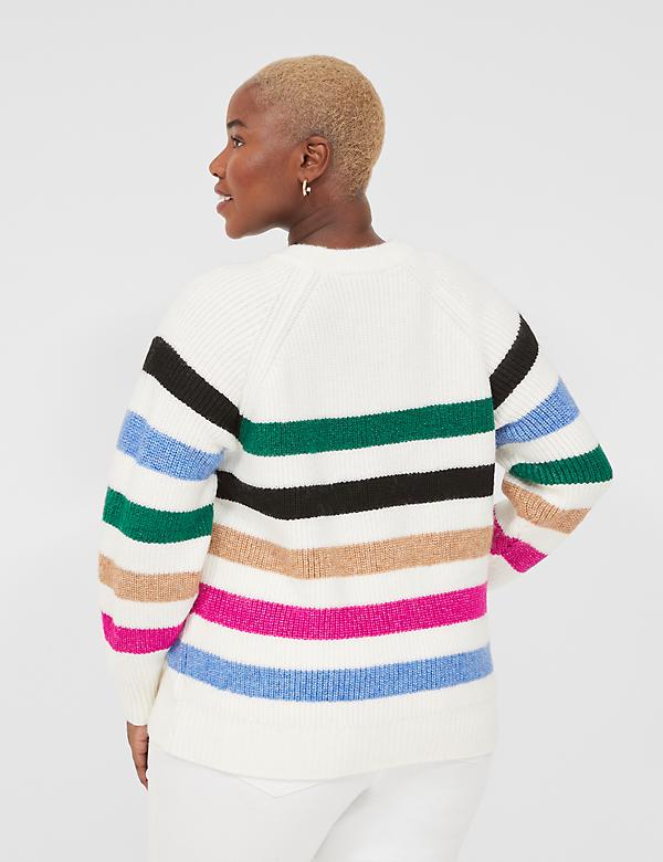 Lurex Stripe Crew-Neck Sweater