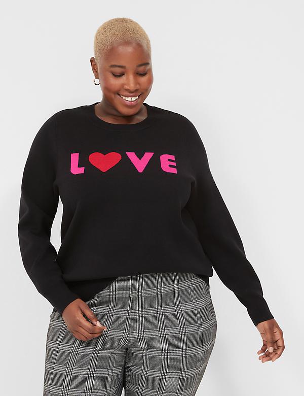 Crew-Neck Love Graphic Sweater