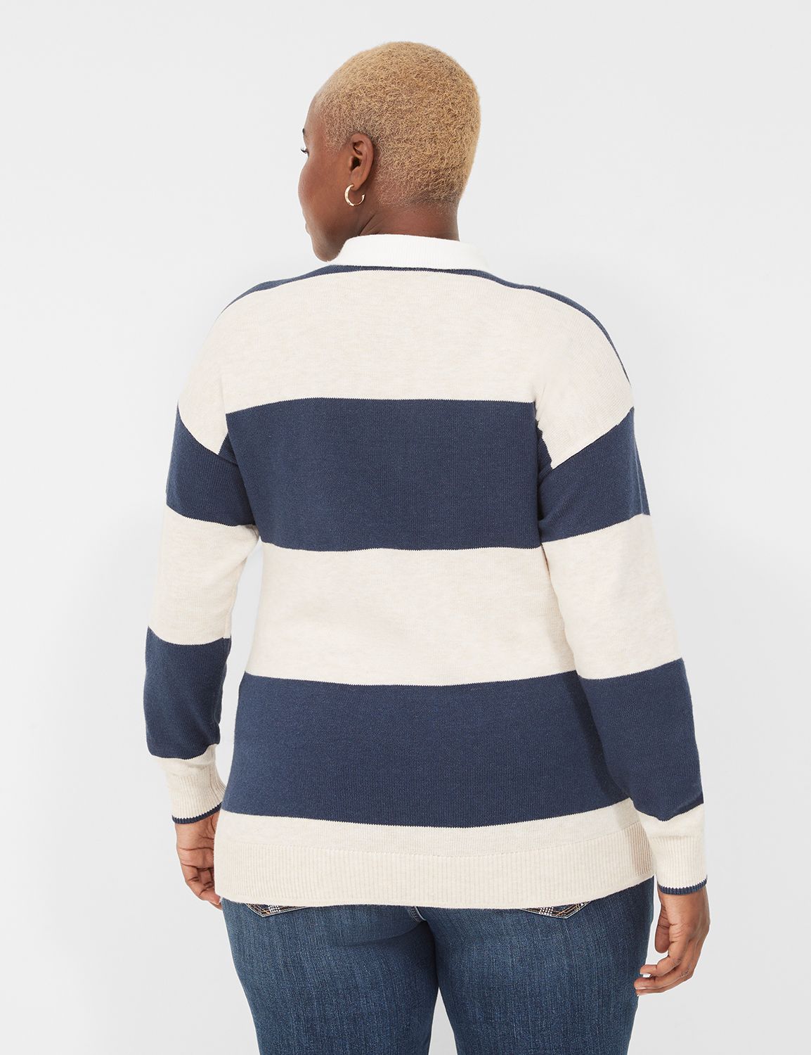 Classic Long Sleeve Stripe Polo Swe Product Image 2
