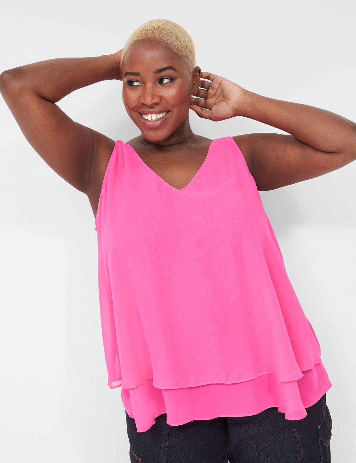 Solid Pink Sleeveless Layering Tank