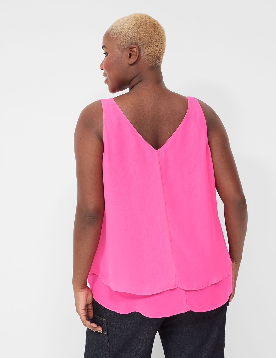 Sleeveless V Neck Swing Double Laye Product Image 2