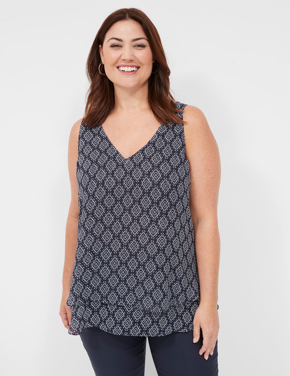 Swing V-Neck Double-Layer Tank
