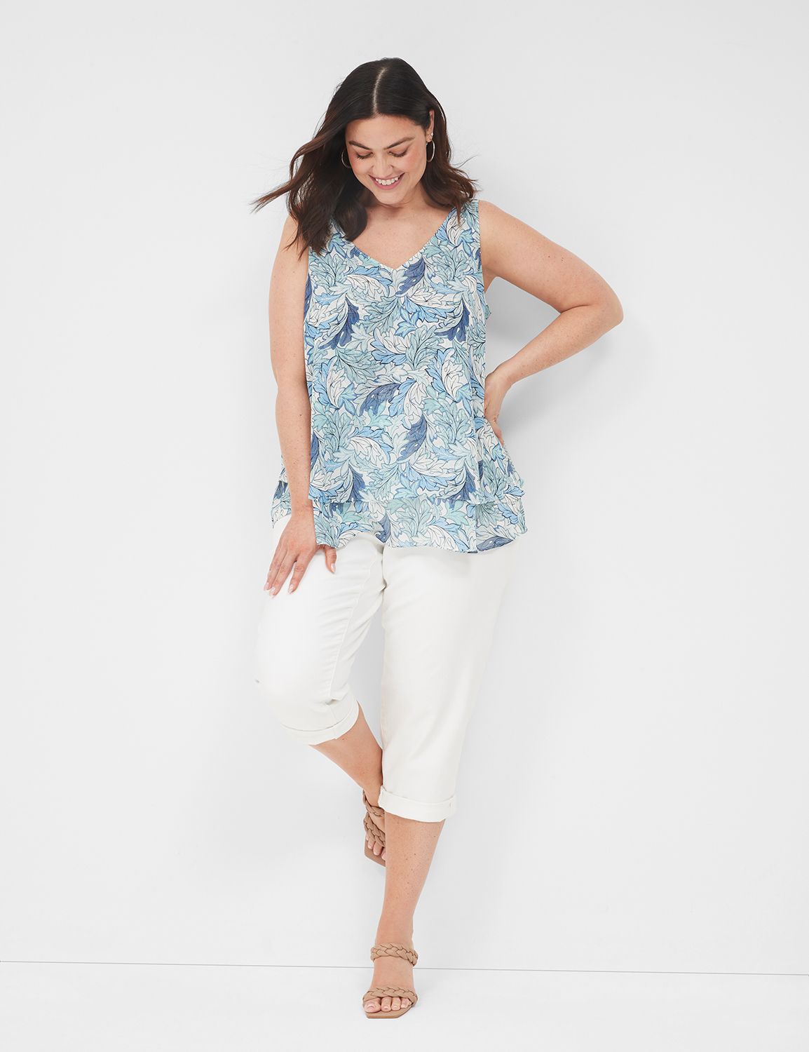 Swing Double Layer Chiffon Tank LaneBryant
