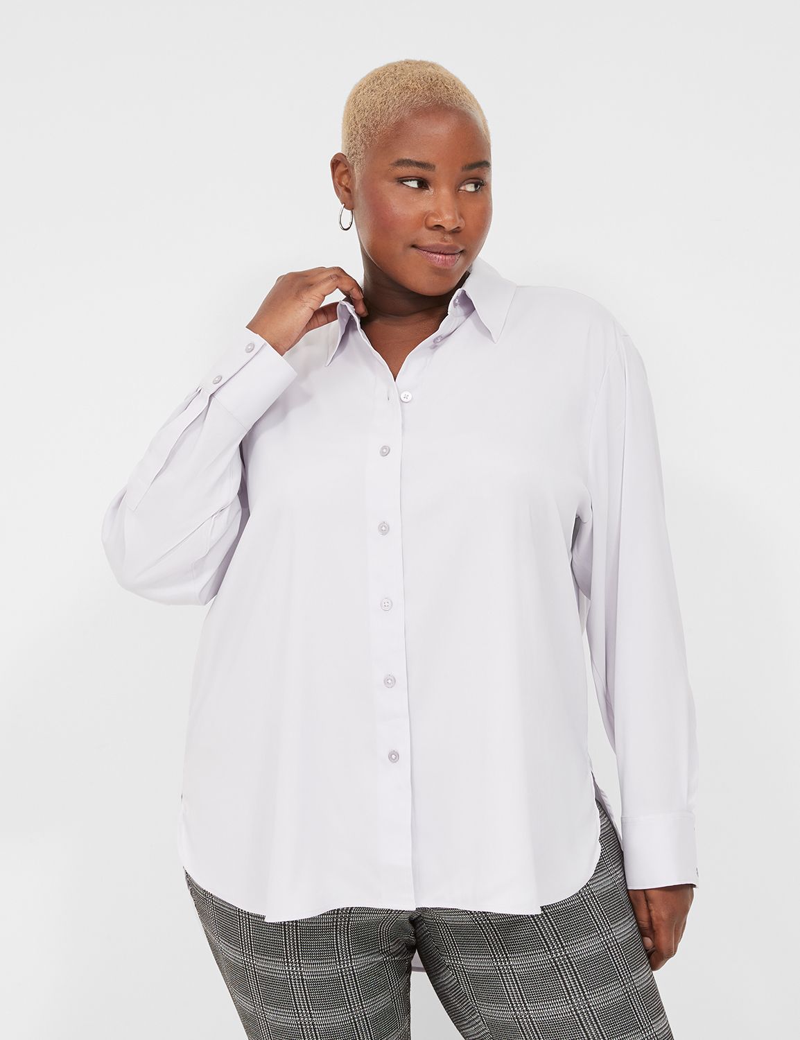 Easy Collared Button-Down Shirt | LaneBryant