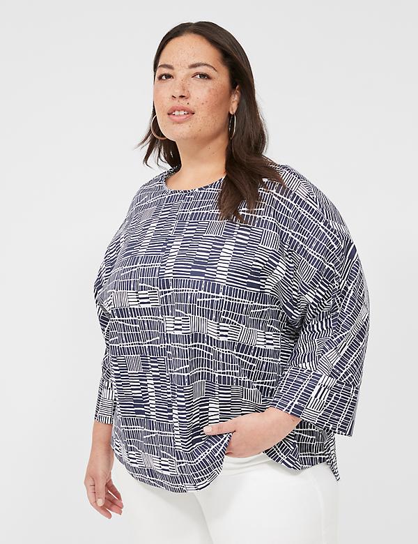 Relaxed Crew-Neck Popover Top